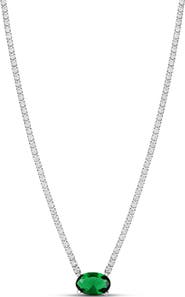 SHYMI Oval Pendant Tennis Necklace