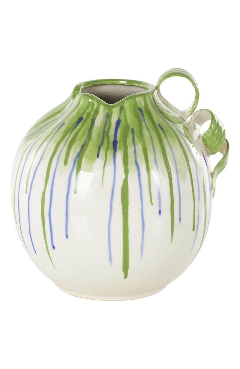 UMA Stripe Ceramic Vase, Main, color, White Multi
