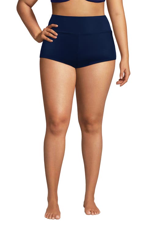 Tugless High Waisted Swim Boy Shorts