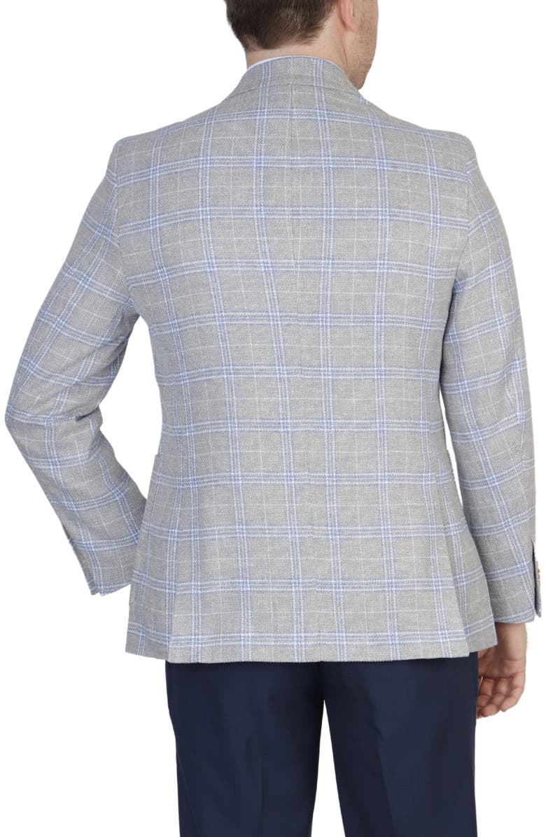TailorByrd Regent Grey Plaid Texture Yarn Dyed Linen Blend Sport Coat, Alternate, color, Regent Grey