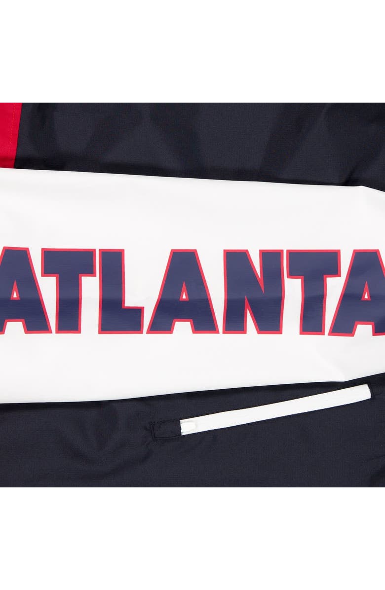 New Era Men's New Era  Navy/Red Atlanta Braves Color Block Full-Zip Hoodie Windbreaker, Alternate, color, 