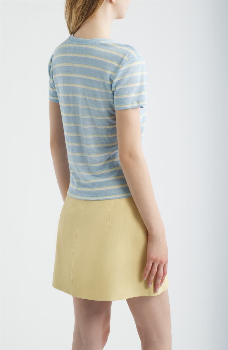 FRAME The Linen Baby Tee, Alternate, color, Chambray Blue Multi