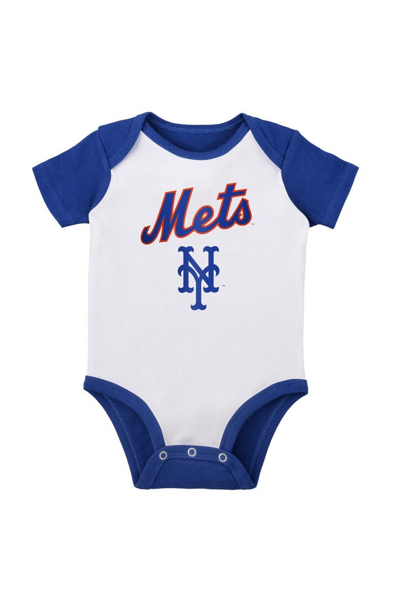 Outerstuff Infant White/Heather Gray New York Mets Two-Pack Little Slugger Bodysuit Set, Alternate, color, White