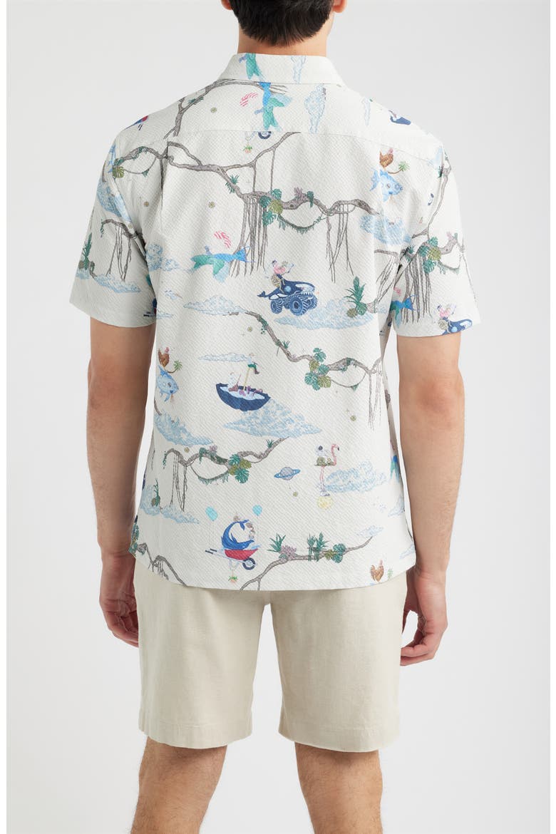 Curious Sky Performance Button Shirt, Alternate, color, OFF WHITE