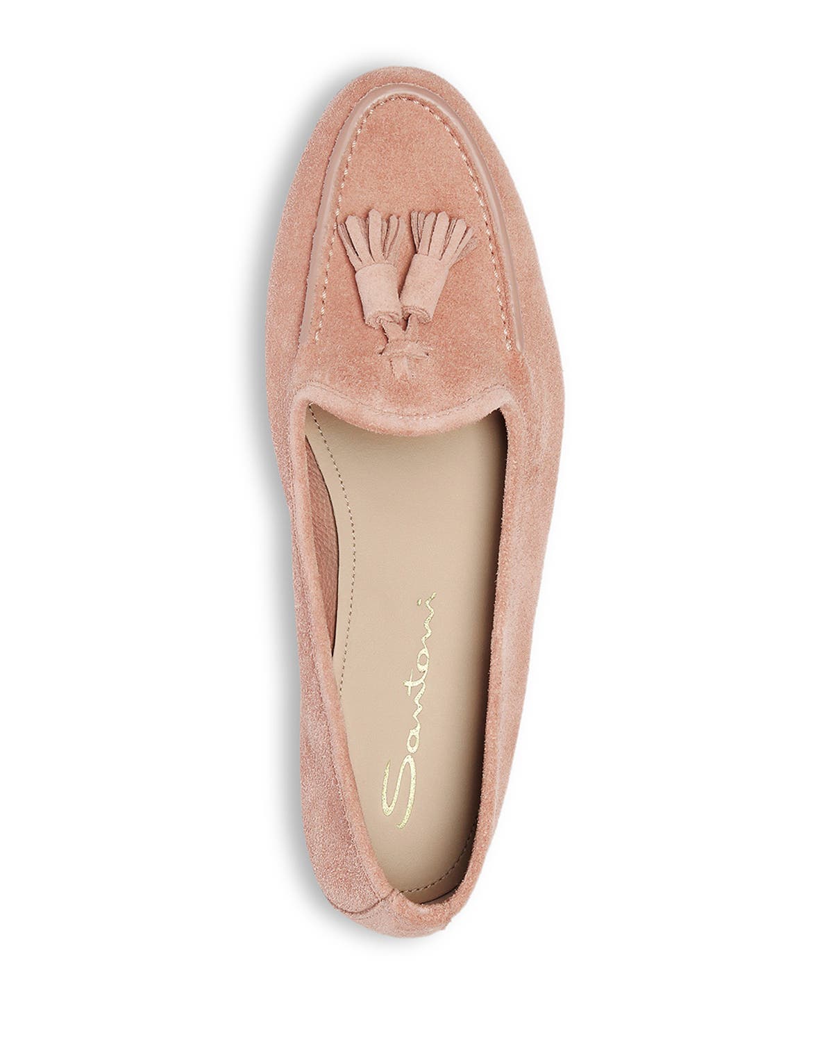 Santoni Women's suede Andrea tassel loafer, Alternate, color, 