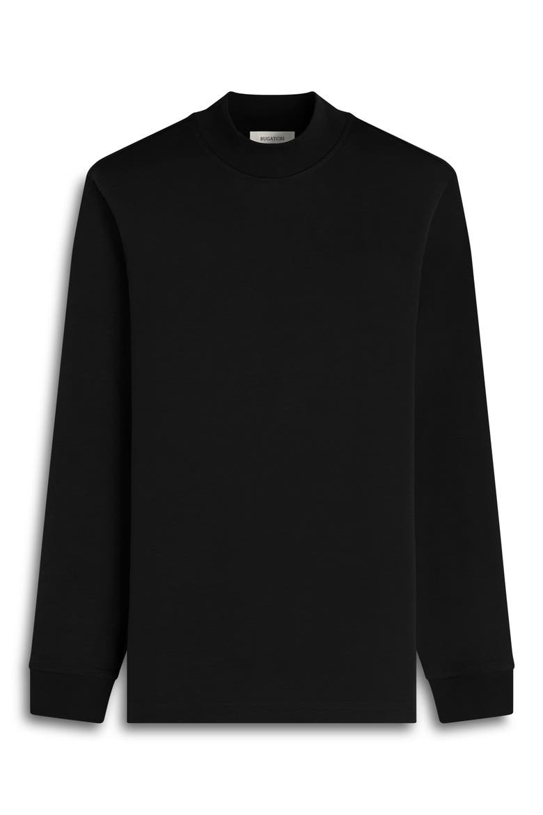 Mock Neck Pima Cotton Sweater, Alternate, color, BLACK