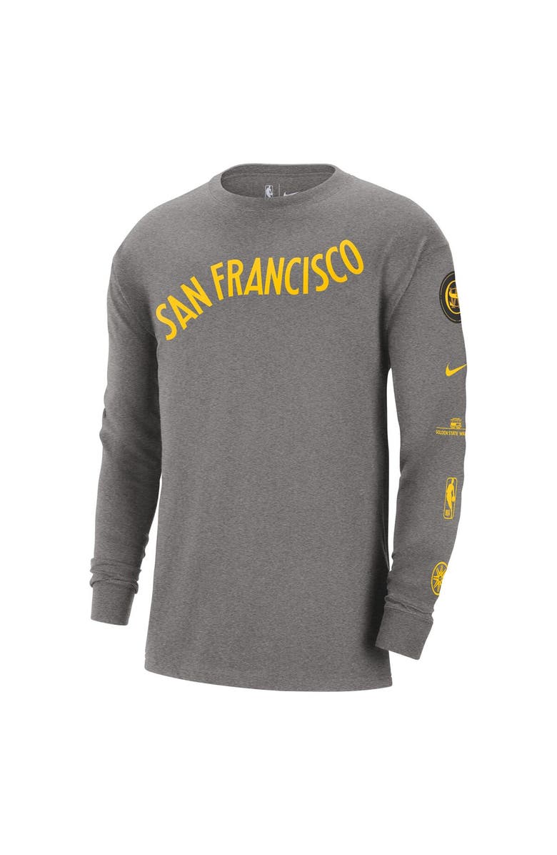 Nike Men's Nike Charcoal Golden State Warriors 2023/24 City Edition Max90 Expressive Long Sleeve T-Shirt, Alternate, color, 