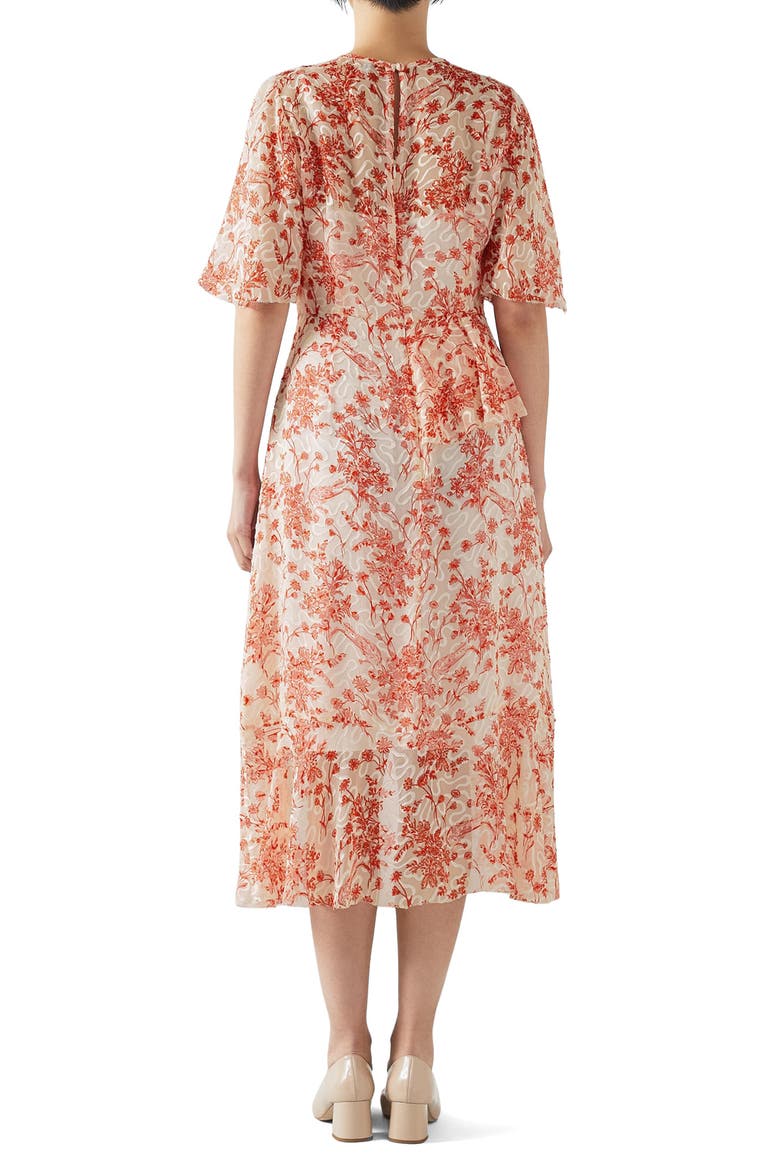 Thea Toile A-Line Dress, Alternate, color, IVORY/ RED