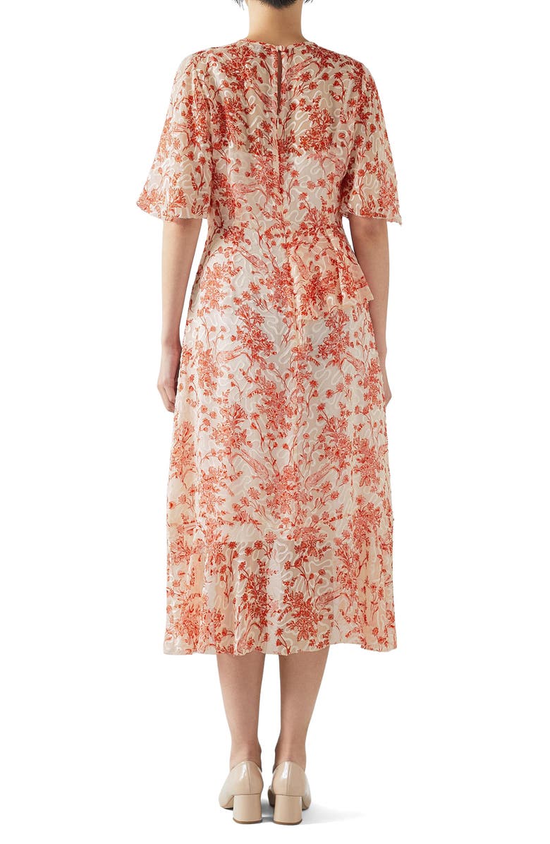 LK Bennett Thea Toile A-Line Dress, Alternate, color, Ivory/ Red