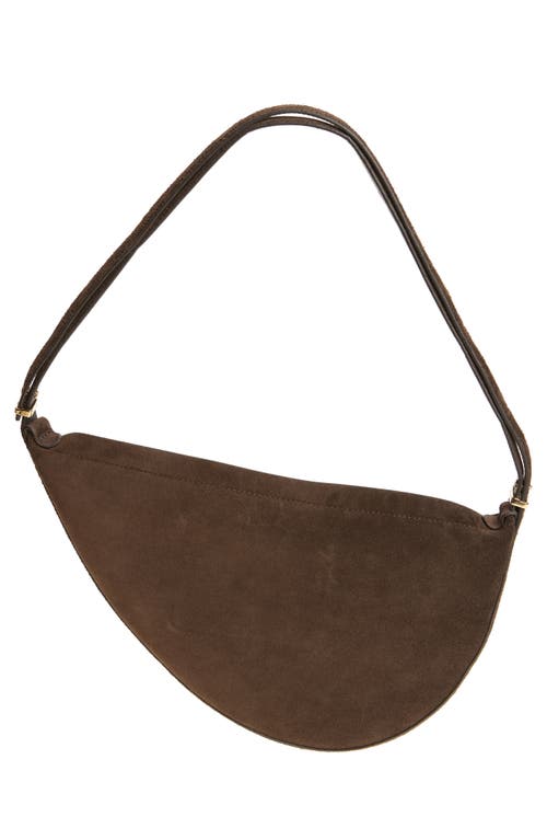 Totême Toteme Scooped Suede Sling Bag In Pepper