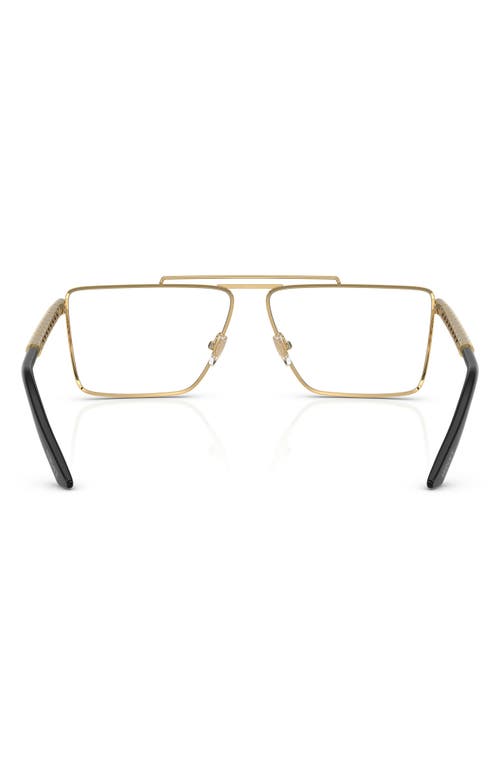 Versace 57mm Rectangular Optical Glasses In Gold