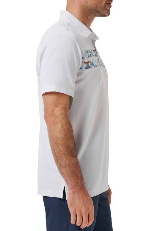Travismathew Good Good Chest Stripe Polo In White