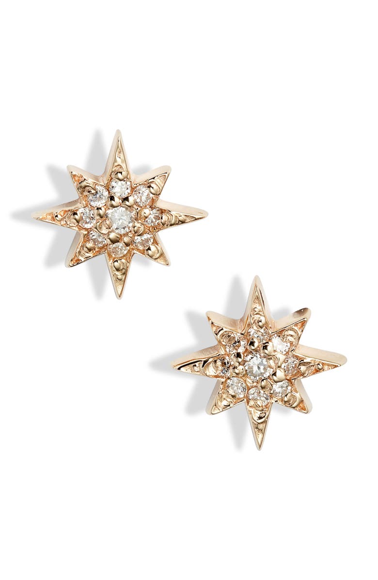Anzie North Star Stud Earrings, Main, color, Yellow Gold