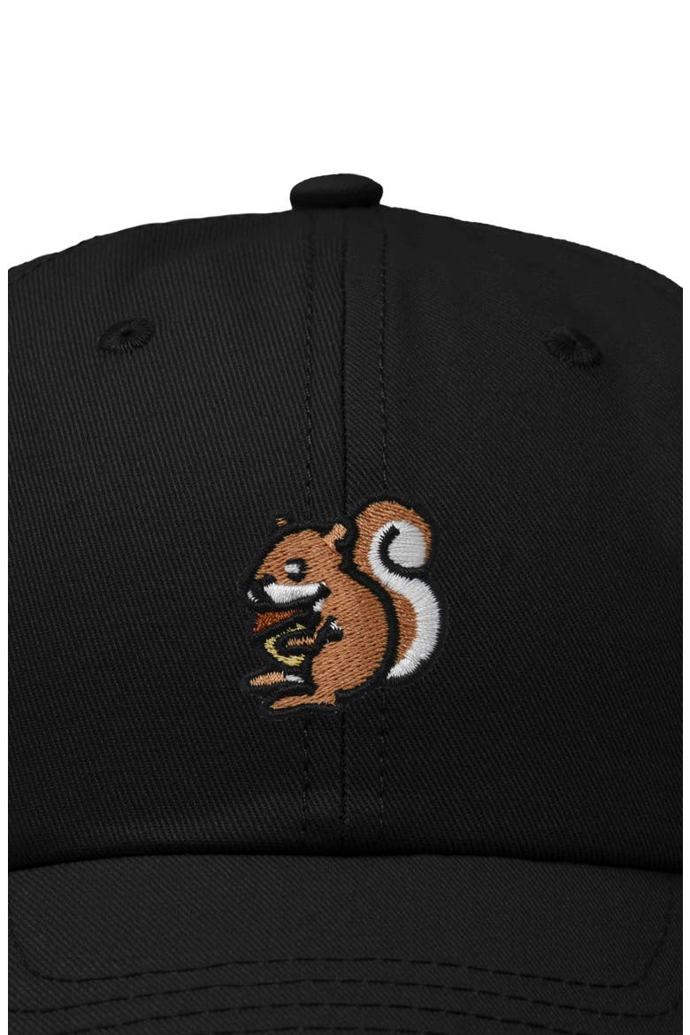 Squirrel Embroidered Outdoor Cap, Alternate, color, Black