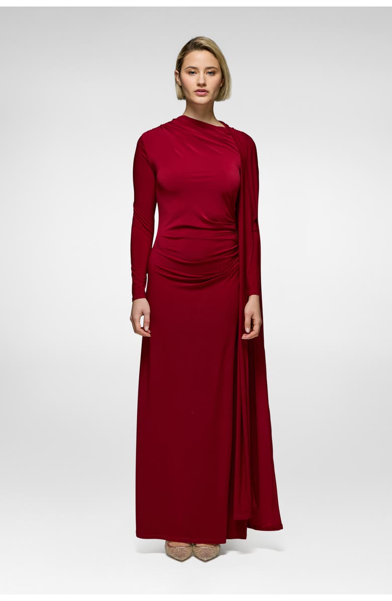 Daska Cape Dress, Main, color, Wine