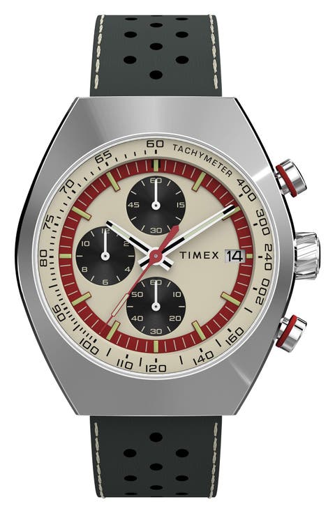 Legacy Tonneau Chronograph Leather Strap Watch, 42mm