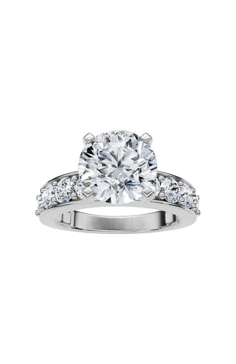 Certified 2.90Ct Round Diamond Engagement Ring Lab Grown