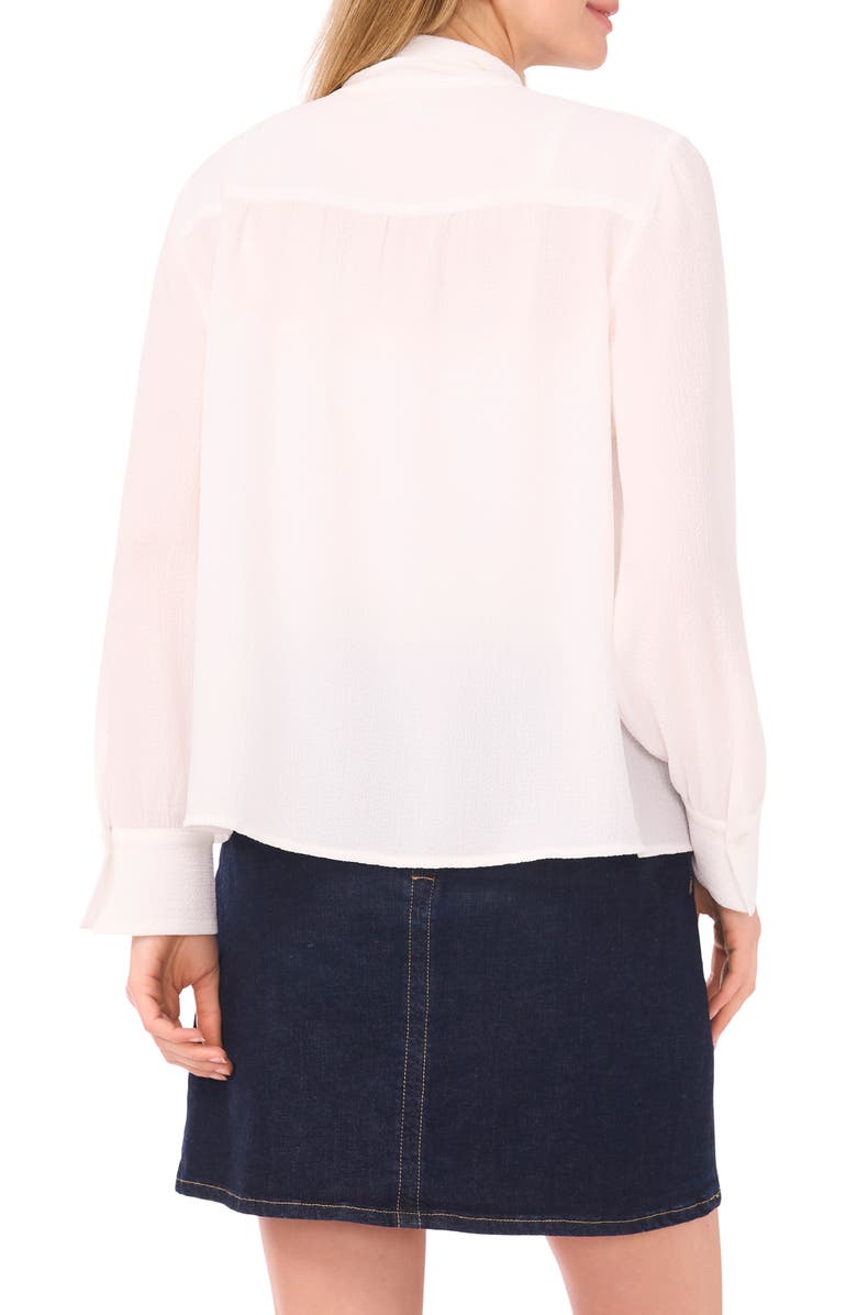 Vince Camuto Tie Neck Crepe Pintuck Blouse, Alternate, color, New Ivory