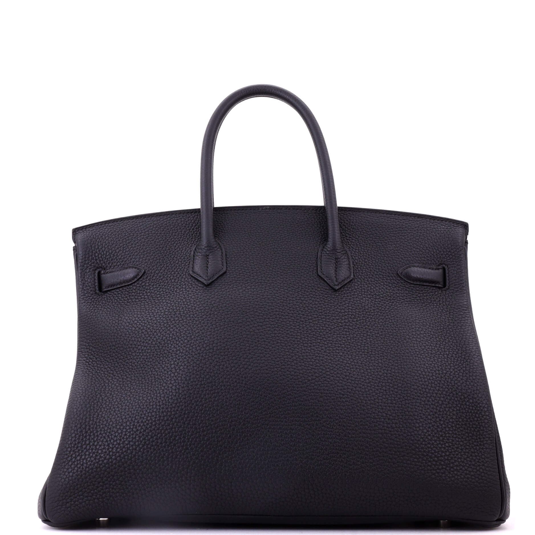 Birkin Handbag Black Clemence with Palladium Hardware 35, Alternate, color, Noir