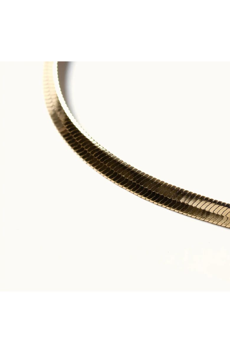 Outofoffice Gold Herringbone Thin Minimalist Necklace, Alternate, color, Gold