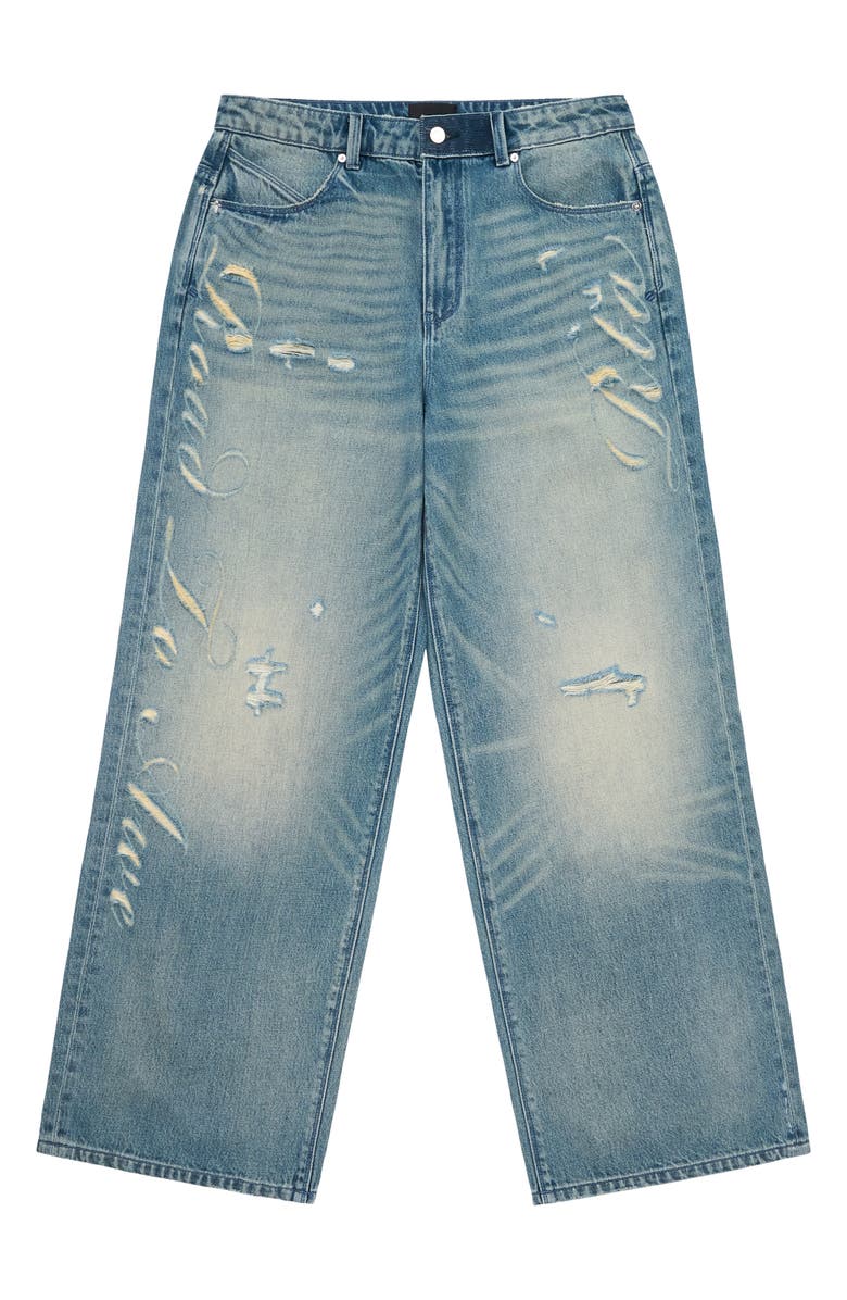 RtA Franco Distressed Wide Leg Jeans, Main, color, Golden Indigo Laser Rta