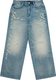RtA Franco Distressed Wide Leg Jeans