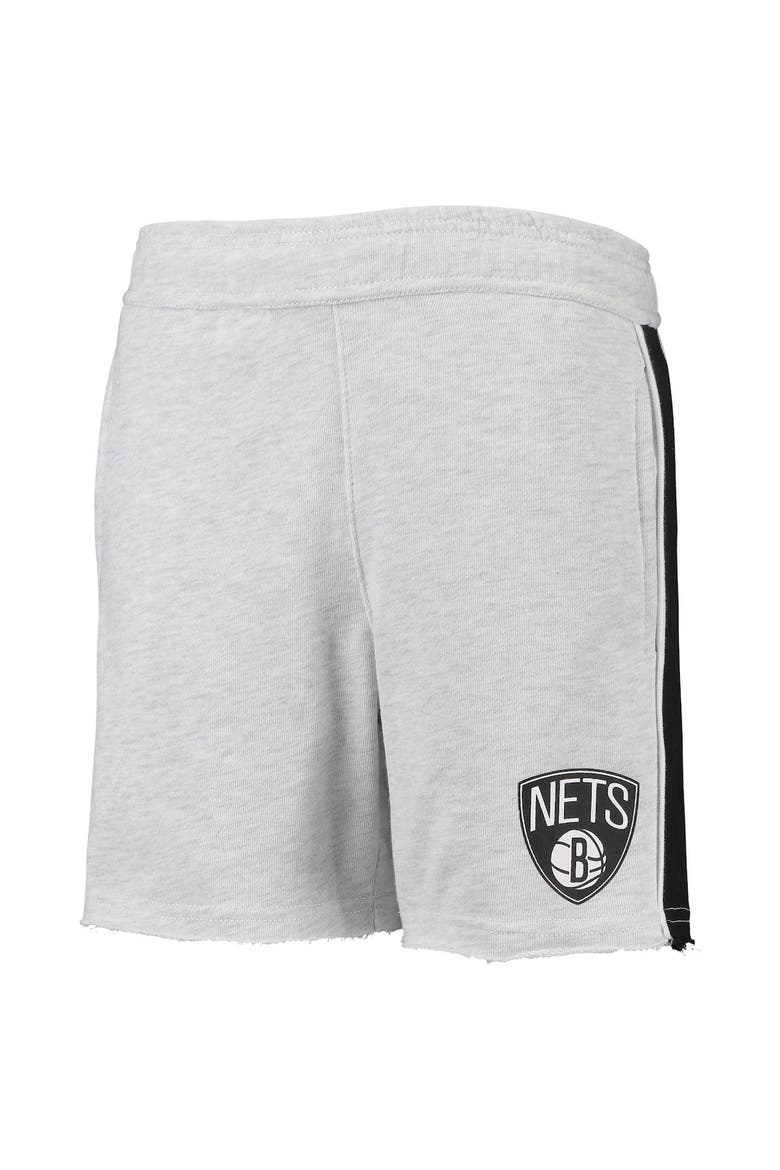 Youth Heathered Gray Brooklyn Nets Wingback Shorts, Alternate, color, Heather Gray