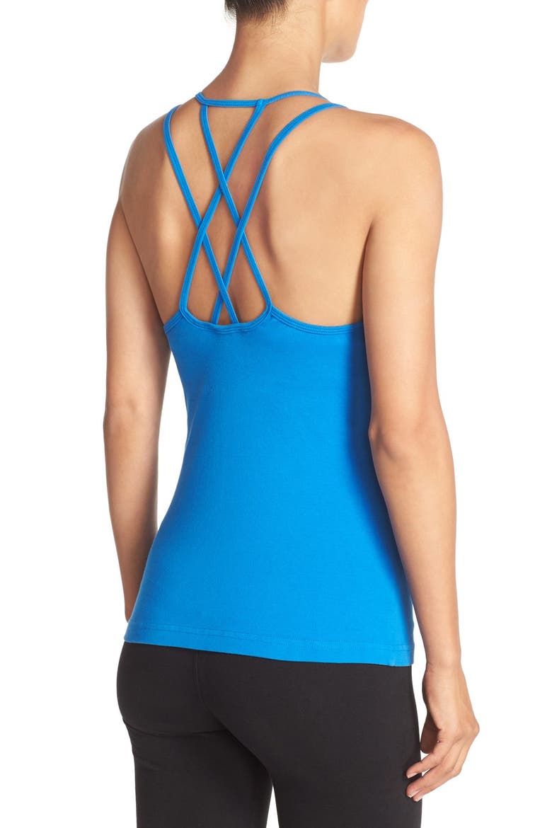 'Double Cross' Stretch Cotton Camisole, Alternate, color, ROYAL BLUE