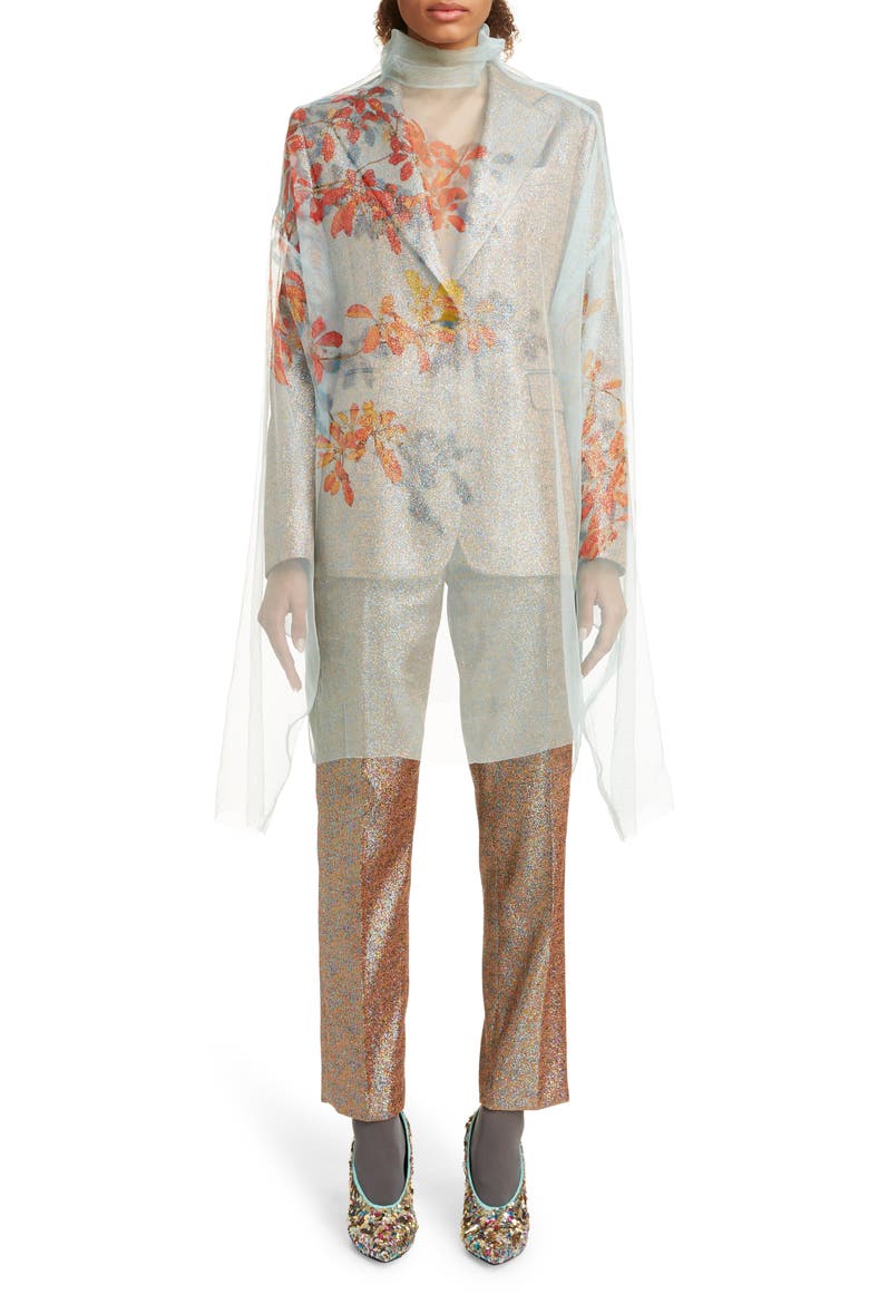 Poumas Metallic Ankle Trousers, Alternate, color, CAM