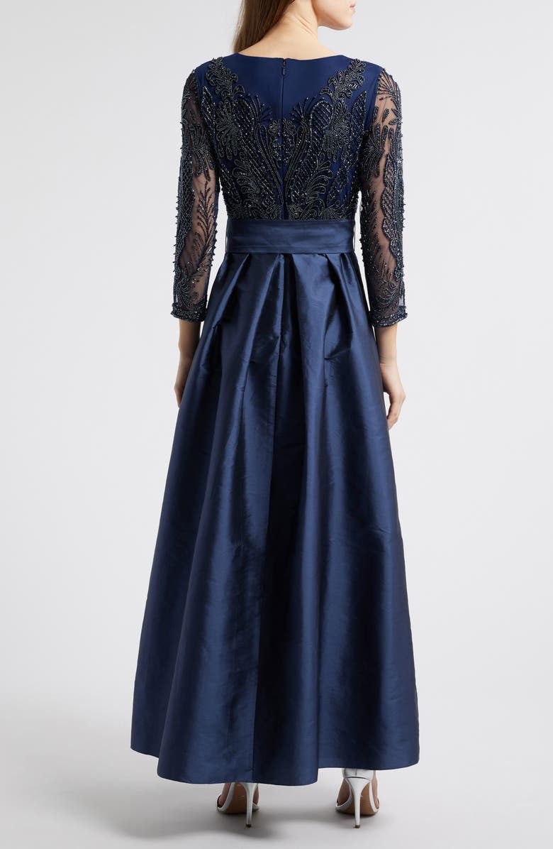 Pisarro Nights Beaded Long Sleeve Gown, Alternate, color,