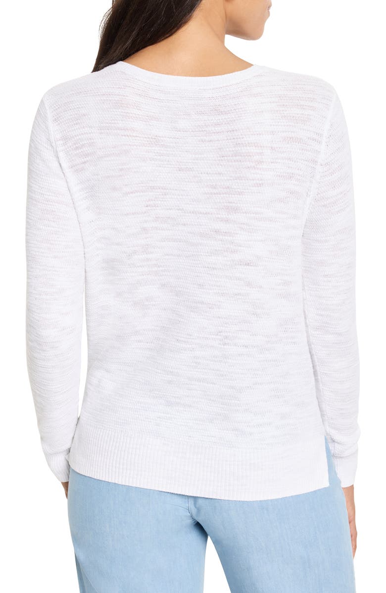 NIC+ZOE Breezy Textures Cotton Blend Sweater, Alternate, color, Paper White