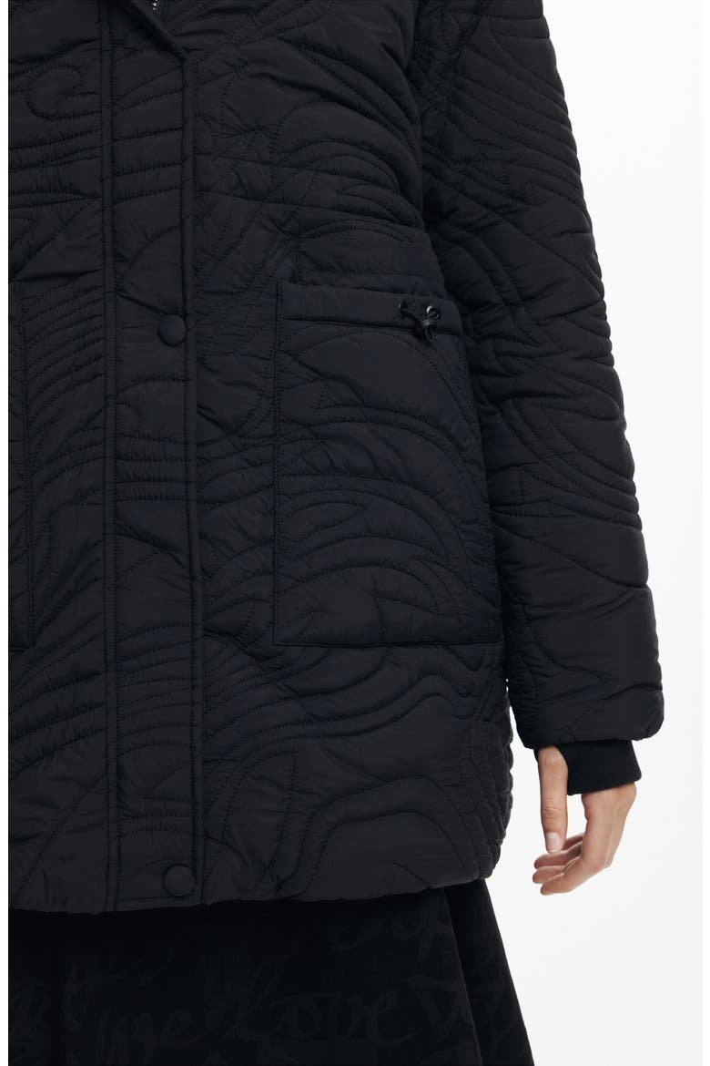 Aarhus Quilted Coat, Alternate, color, BLACK