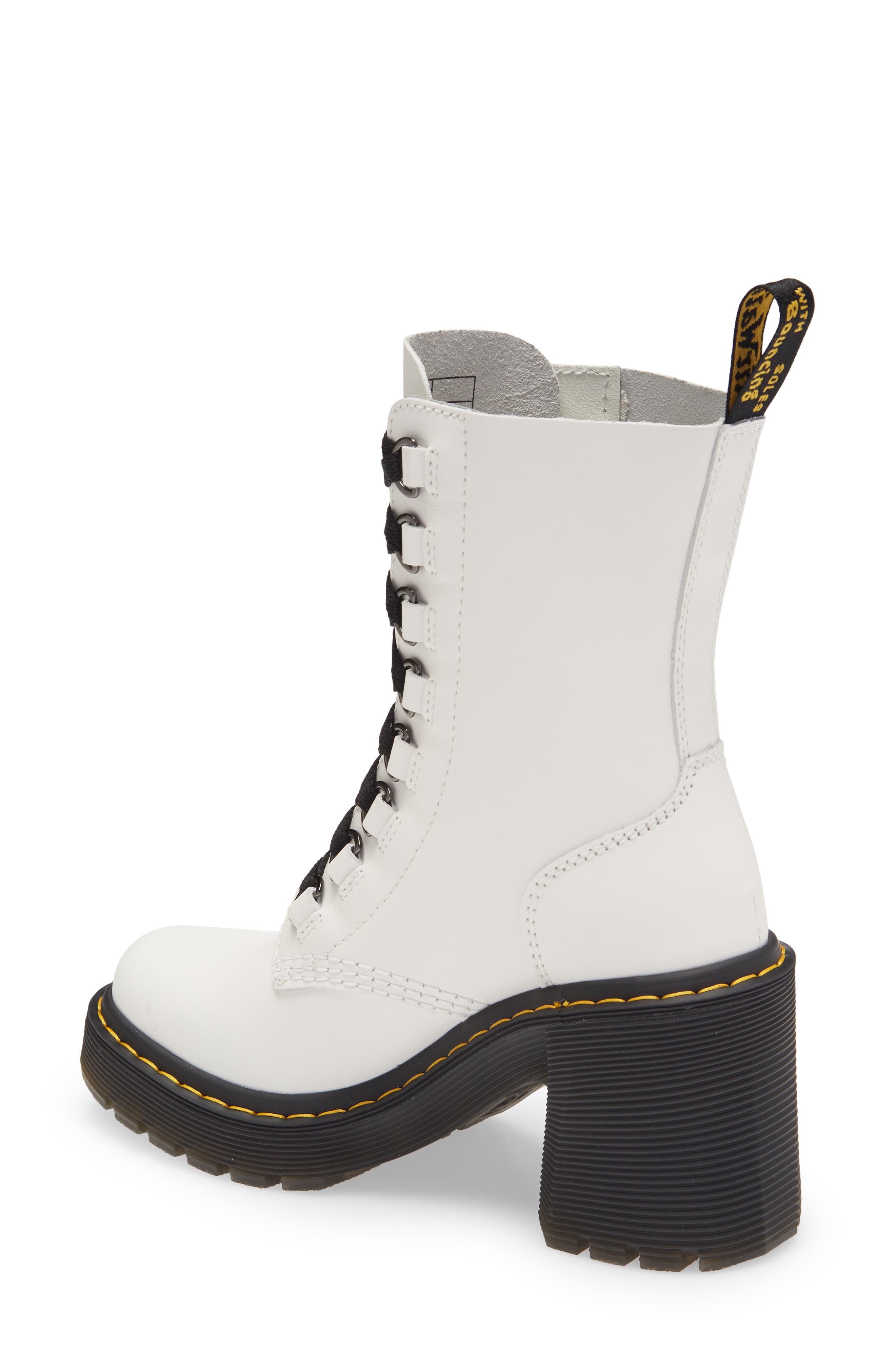 Chesney Lace-Up Boot, Alternate, color, WHITE LEATHER