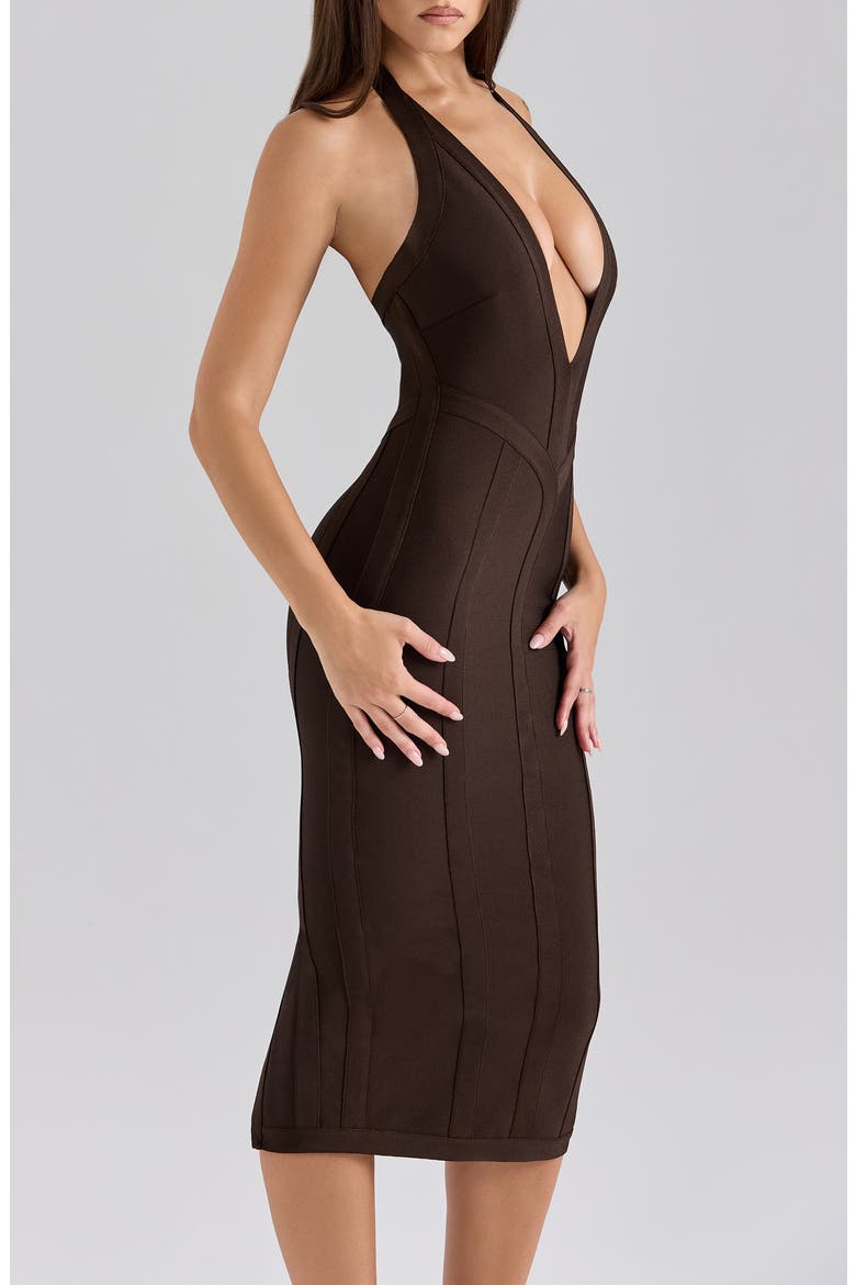 The Birthday Midi Bandage Dress, Alternate, color, CHOCOLATE