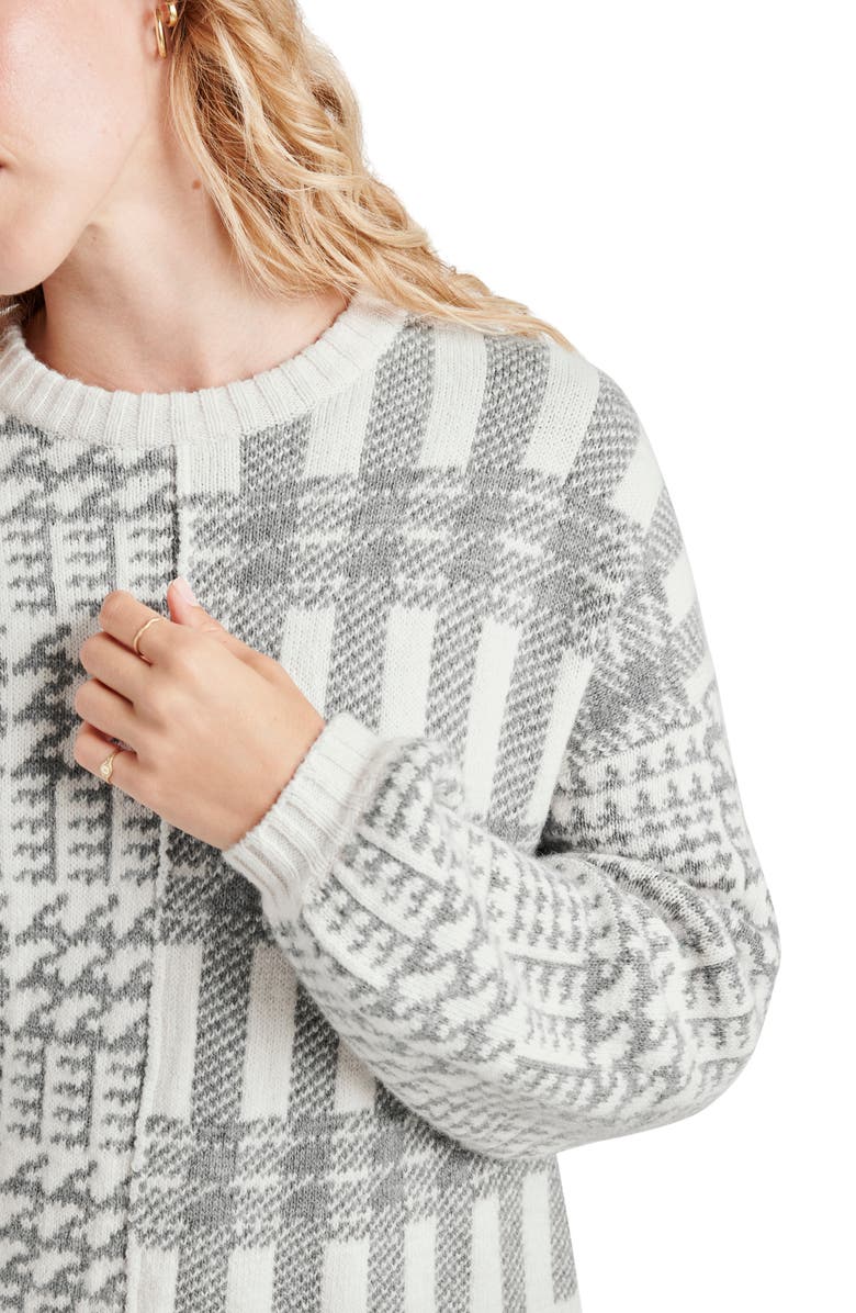 Splendid Elliott Mixed Plaid Sweater, Alternate, color, Grey Glen Check