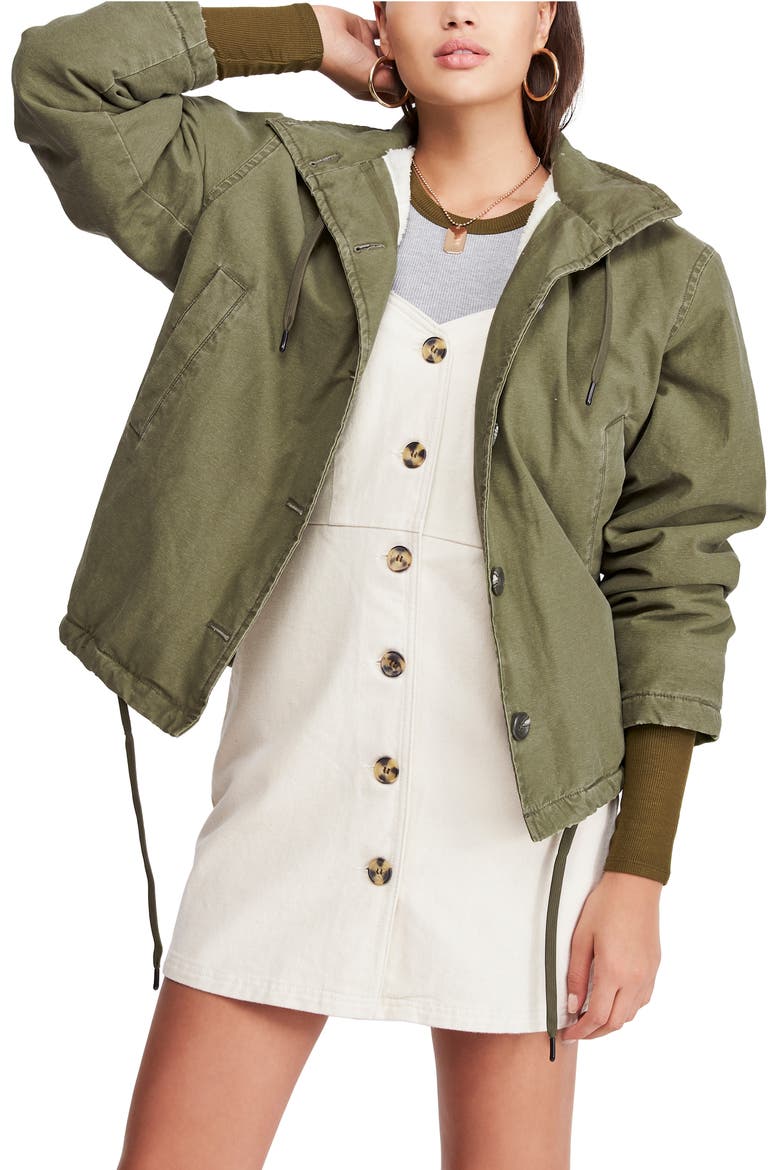 Cypress Fleece Lined Military Jacket, Main, color, KHAKI