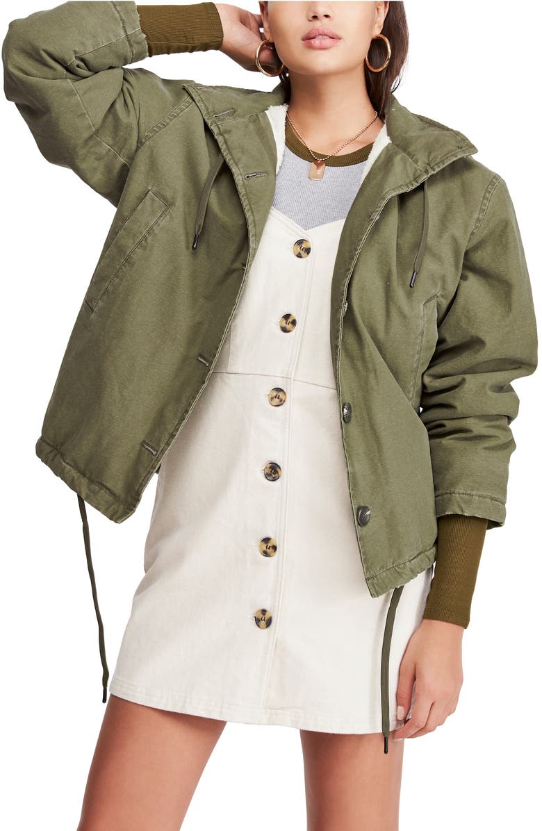 BDG Urban Outfitters Cypress Fleece Lined Military Jacket, Main, color, 
