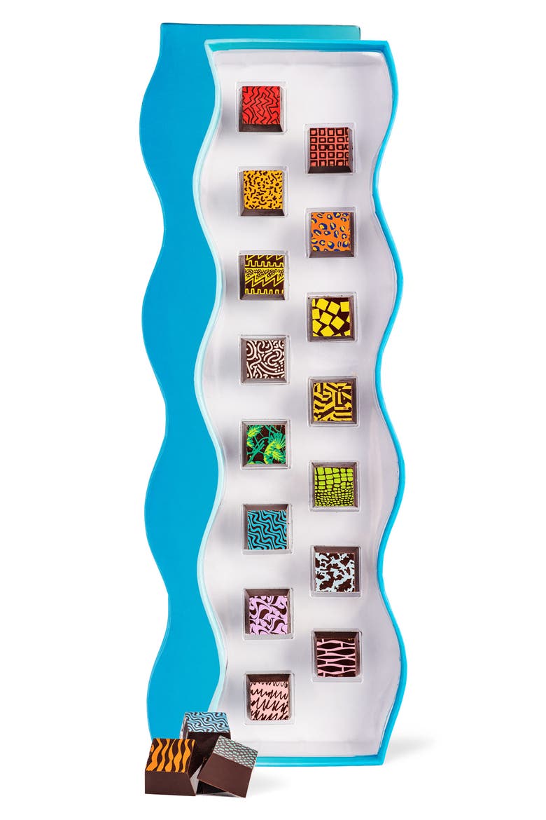 Small Wave 15-Piece Chocolate Box, Main, color, BLUE