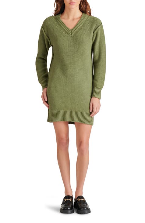 V-Neck Sweater Dress