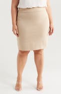 24seven Comfort Apparel Solid Color Elastic Waist Stretch Skirt