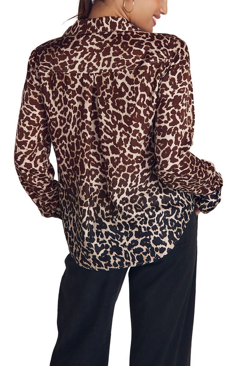 Ombré Leopard Print Button-Up Shirt, Alternate, color, OMBRE LEOPARD PRINT