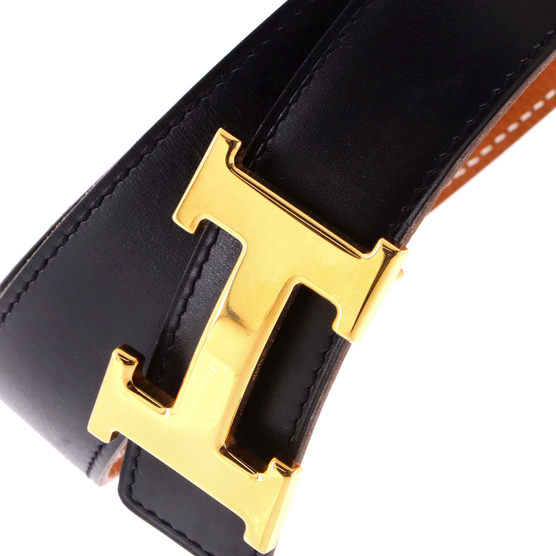 Pre-Owned Hermes Constance Reversible Belt Leather Medium, Alternate, color, Black