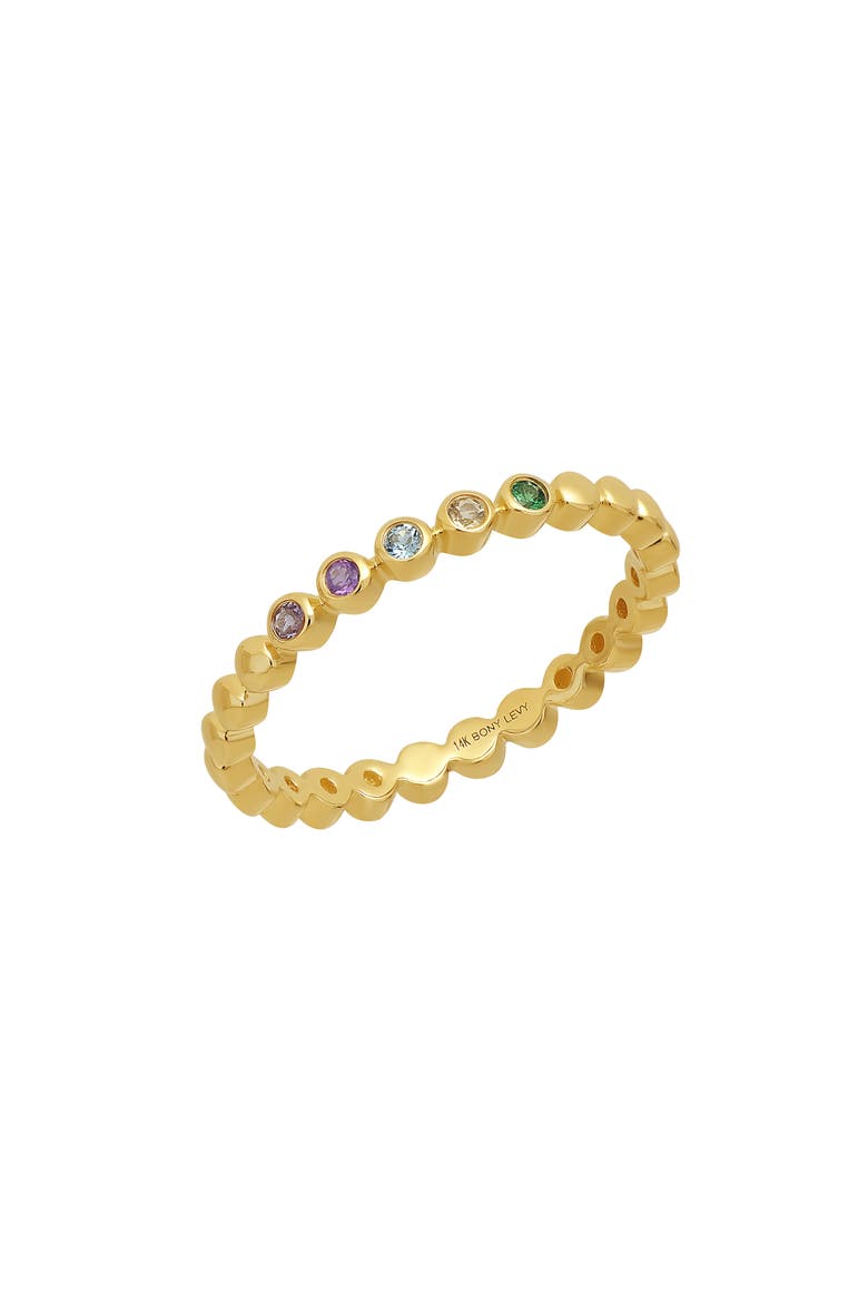 14K Gold Semiprecious Stacking Ring (Nordstrom Exclusive), Main, color, YELLOW GOLD/ MIXED STONE