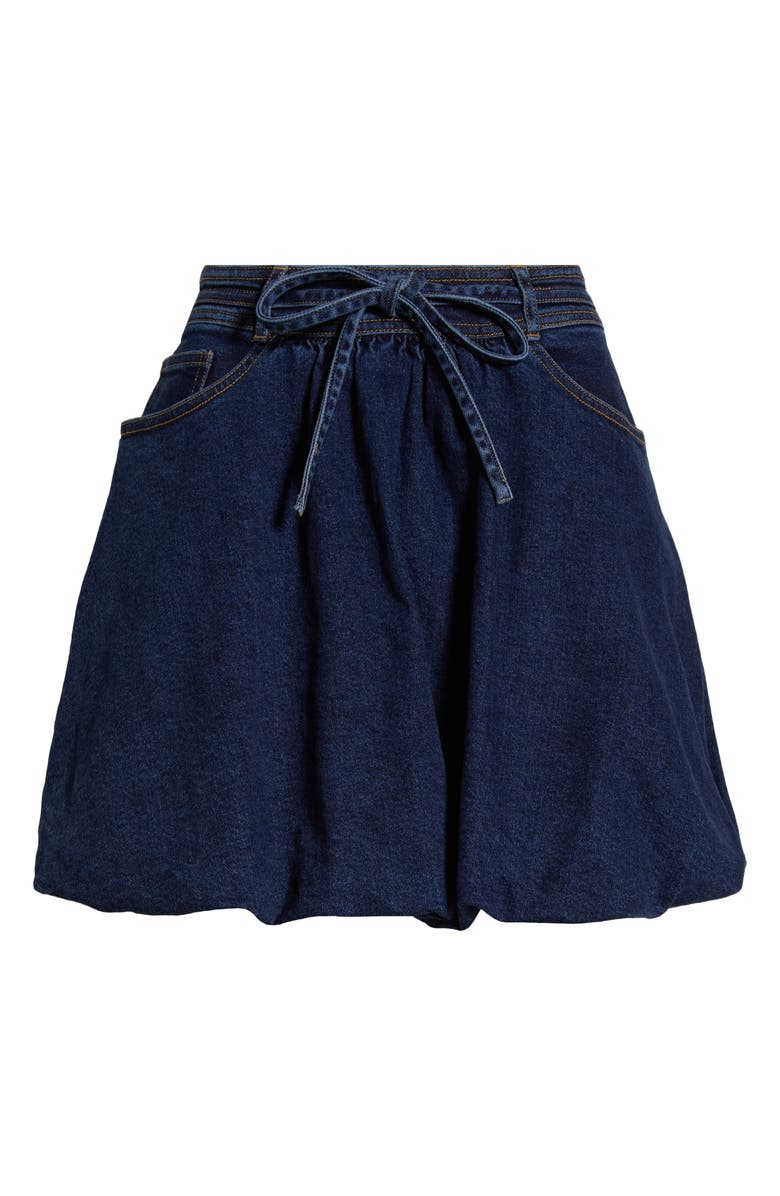 Cinq à Sept Steph Tie Waist Denim Miniskirt, Alternate, color, Fontaine