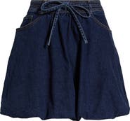 Cinq à Sept Steph Tie Waist Denim Miniskirt
