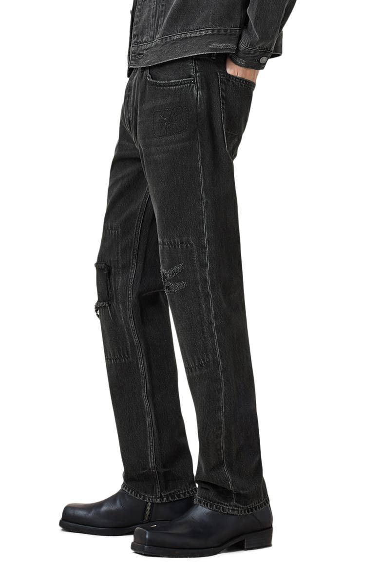 AllSaints Reid Repair Straight Leg Jeans, Alternate, color, 