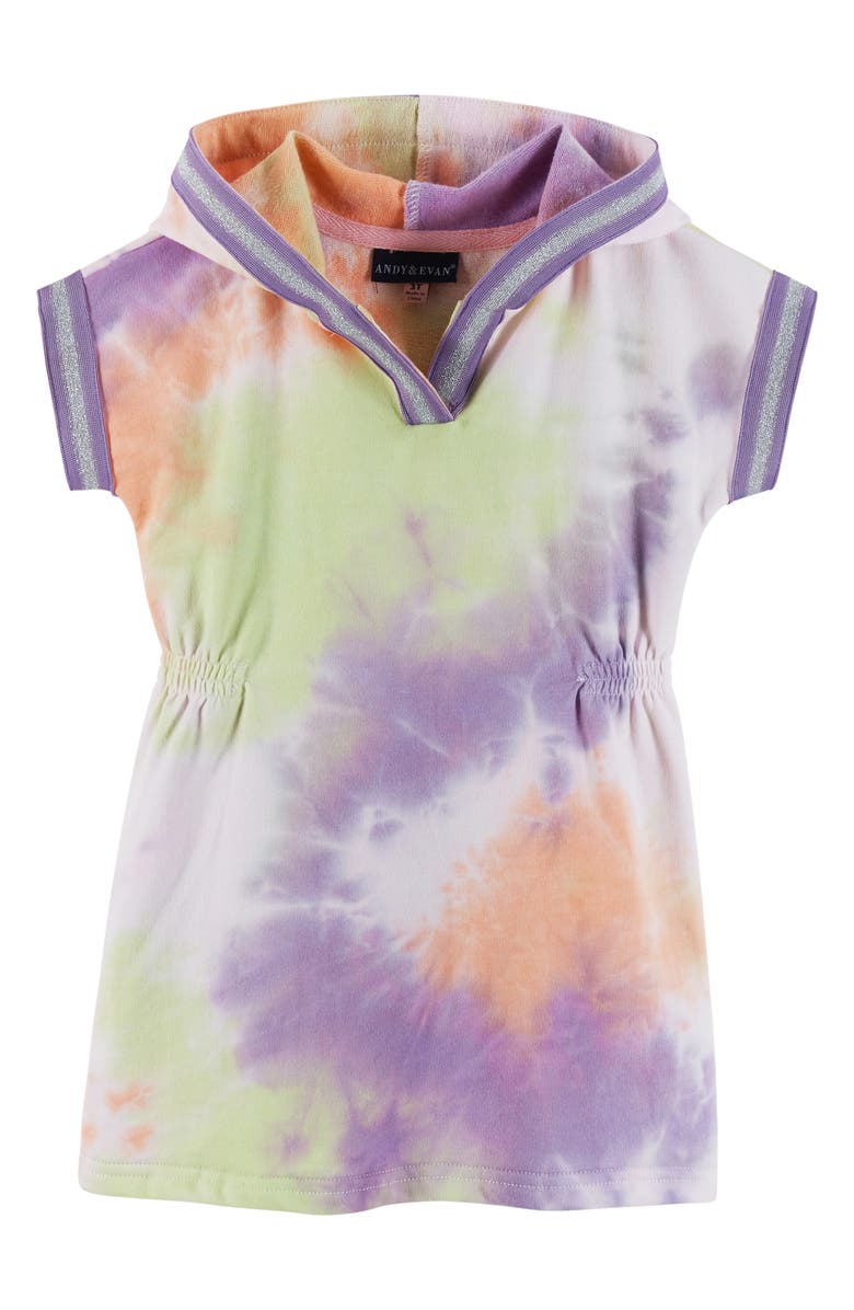 Andy & Evan Kids' Hooded Terry Cloth Cover-Up Dress, Main, color, 