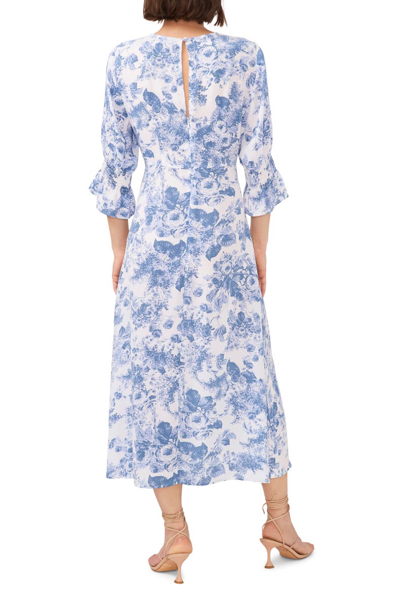 Ruffle Cuff Midi Dress, Alternate, color, BLUE