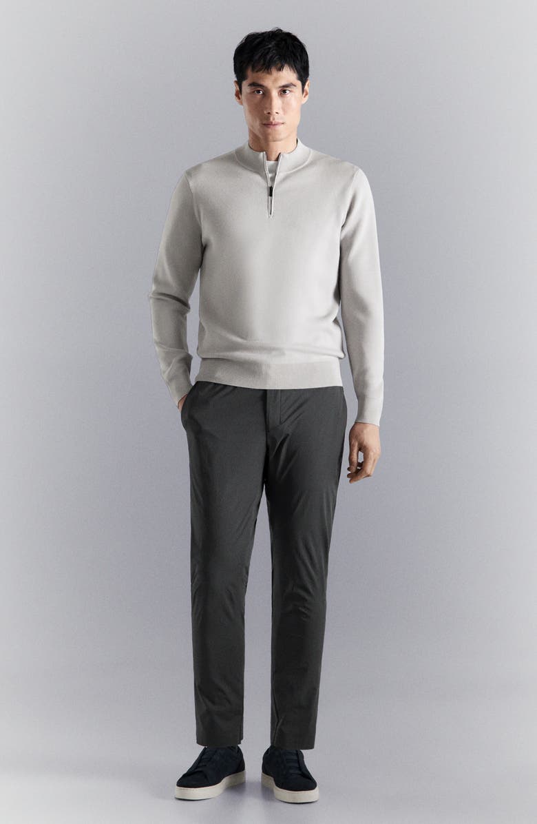 MANGO Comfort Quarter Zip Sweater, Alternate, color, Ice Grey