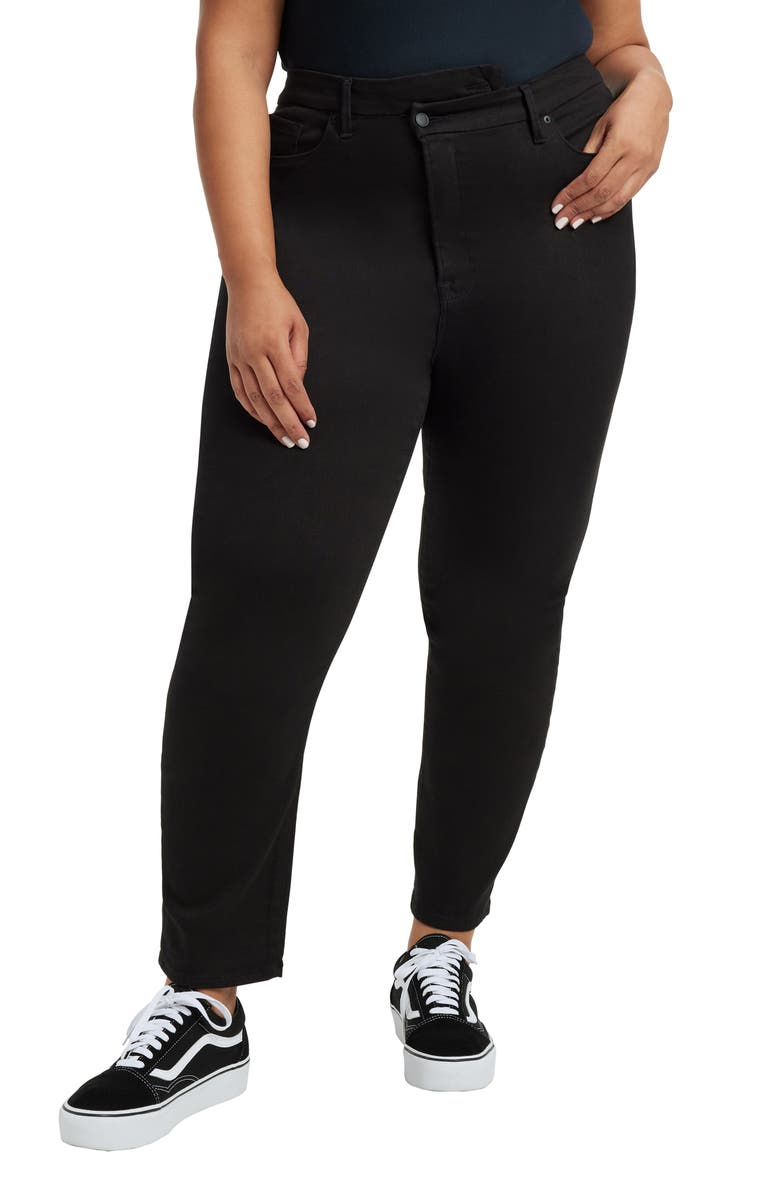 Good American Good Classic Crossover High Waist Jeans, Alternate, color,